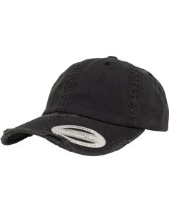 Flexfit By Yupoong Low Profile Destroyed Cap – Vintage Washed Look, Distressed Details, Robust Cotton Twill