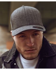 Flexfit by Yupoong Herringbone Melange Flexfit - Structured Cap, Sporty Shape, Classic Herringbone Pattern, Tweed Look