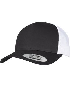 Flexfit by Yupoong 2-Tone Retro Trucker Hat – 5-Panel Crown, Twill Fabric, Curved Stitched Visor, Button Top, Adjustable