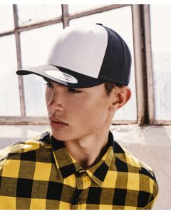 Flexfit by Yupoong Retro Trucker Cap – Mesh Back, 2-Tone, Curved Visor, Structured Crown Panels, Venting Eyelets