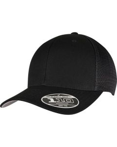 Flexfit by Yupoong Unisex Mesh Cap – Monochrome, 8-Fold Quilted, Pre-Bent Visor, Snapback Closure, Eyelets