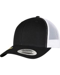 Flexfit by Yupoong Recycled Retro Trucker Cap – 2-Tone, Snapback Closure, Mesh Back, Pre-Bent Visor, 8-Fold Quilted
