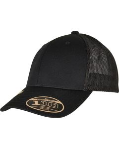 Flexfit by Yupoong Recycled Alpha Shape Trucker Hat – Structured Crown, Mesh Back, Curved Visor, Snapback, Eyelet Venting