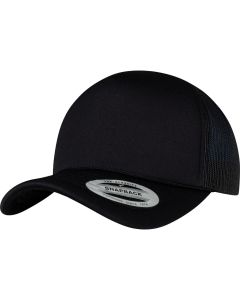Flexfit by Yupoong Foam Trucker Cap Curved Visor – Snapback, Curved Visor, Five-Panel, Retro Mesh Street Style