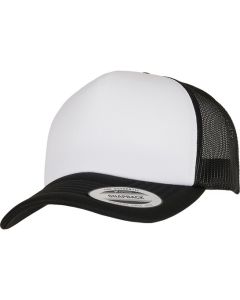 Flexfit By Yupoong YP Classics® Curved Foam Trucker Cap –Retro Style, White Front, Mesh Back, Curved Visor