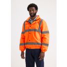Uneek Clothing Hi Vis Bomber Jacket - Reflective Safety Design, Padded & Lined, Embroidery Access at Hem, 2 Retro Reflective Strips