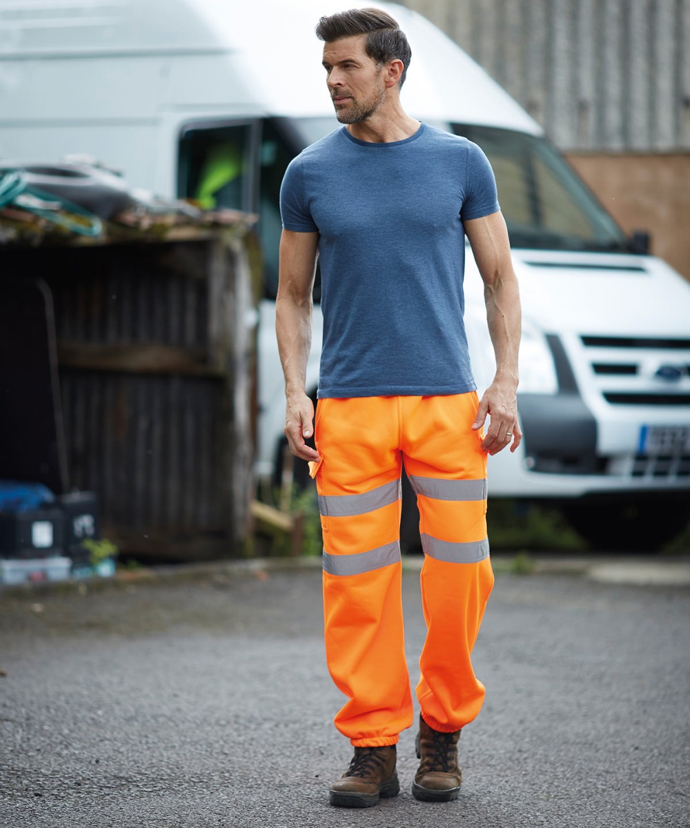 Yoko Hi-Vis Jogging Pants – Reflective Workwear with Enhanced Safety & Comfort, Adjustable Drawcord Waistband, Two Side Pockets