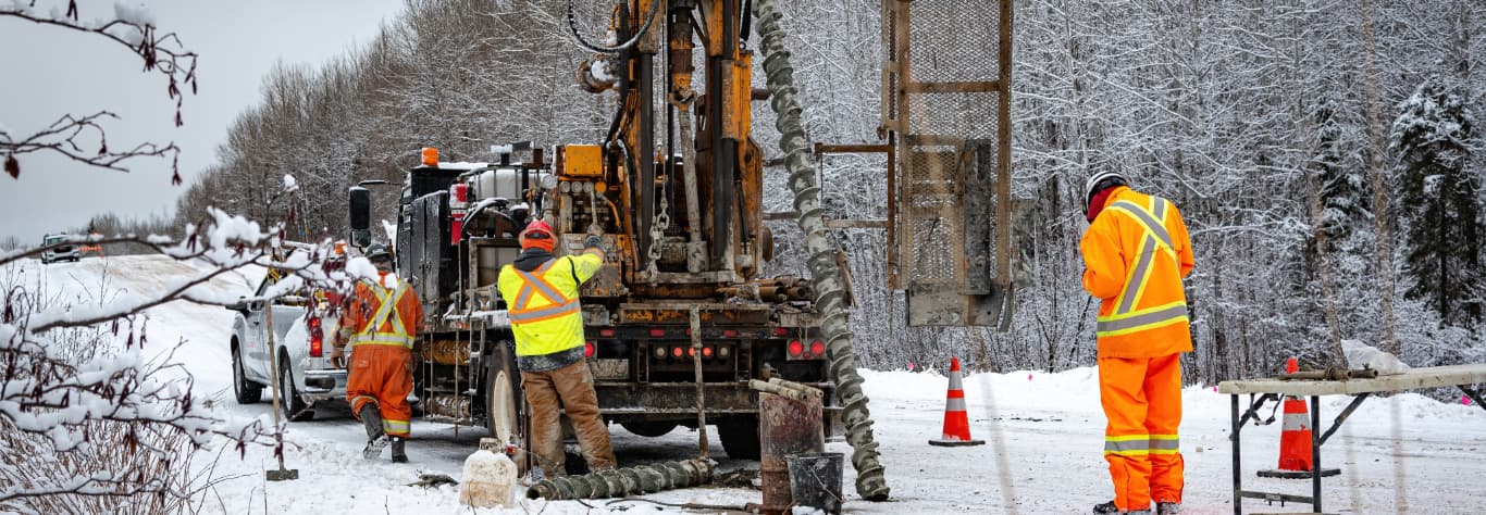 workers in snow